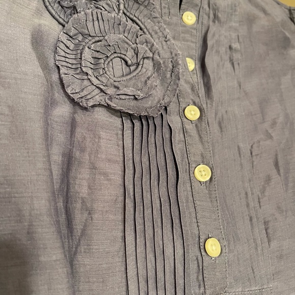 Banana Republic grey silk blend blouse xs - Picture 6 of 9